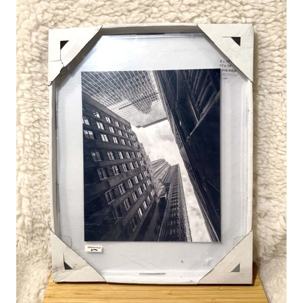 Threshold 11x14 Acrylic Frame Clear Wall Mount Brass Hardware Modern READ